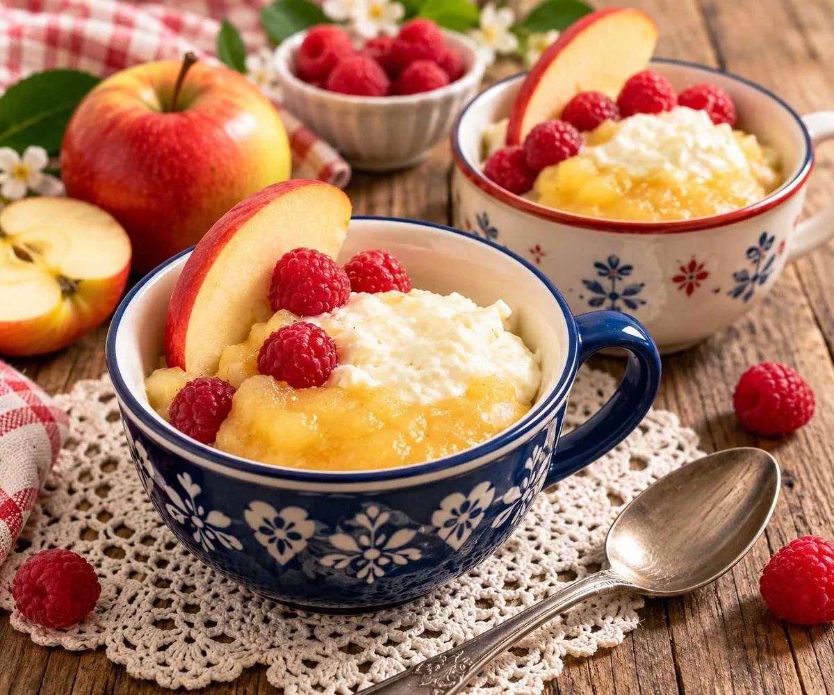 Stewed Apples with Cottage Cheese
