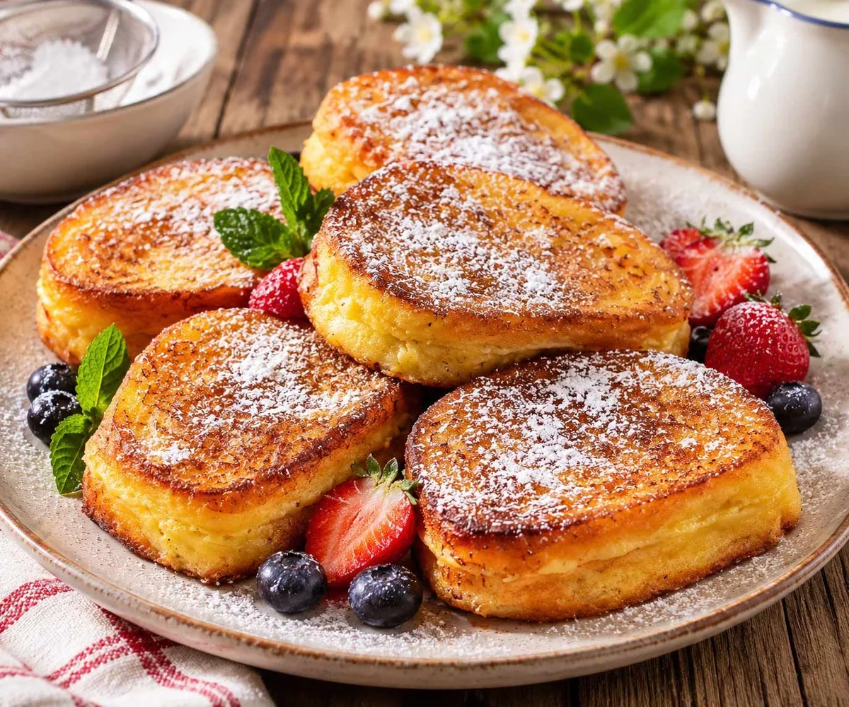 Fried Cottage Cheese Stuffed French Toast