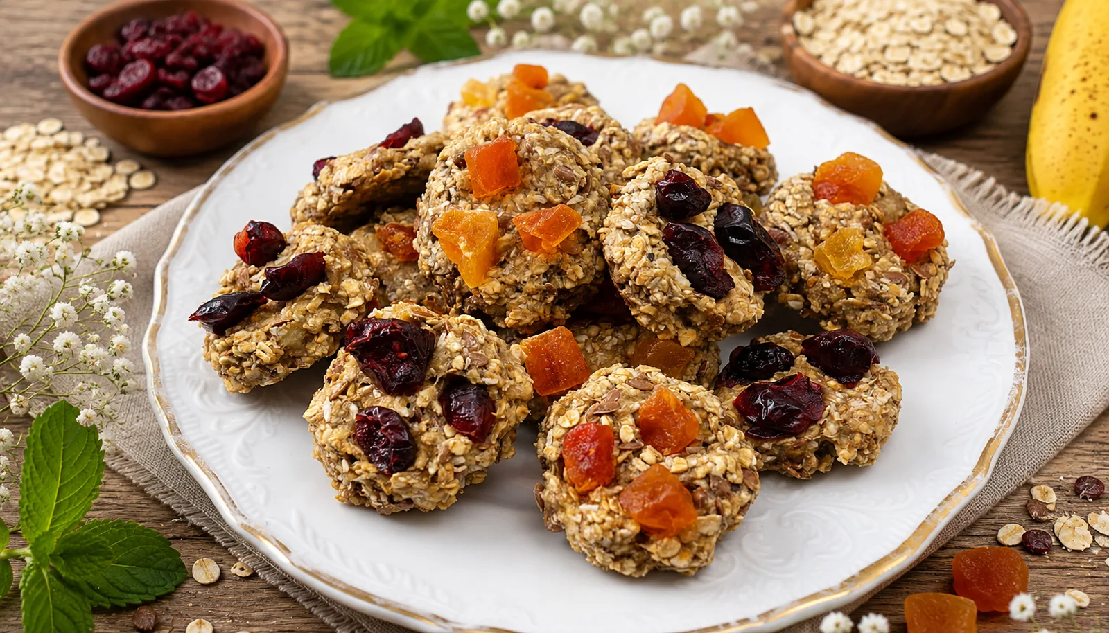 4-Ingredient Banana Oat Cookies