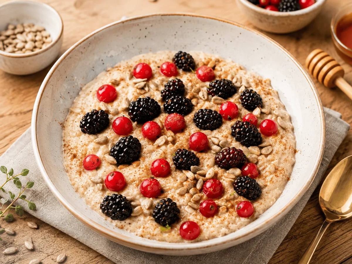 Oat-Buckwheat Porridge with Red Currants