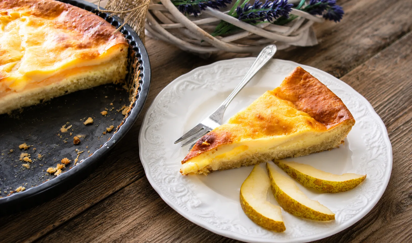 Rustic Pear Custard Tart